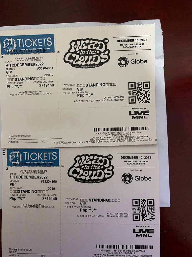 Head in the clouds Manila 10th Dec 2022 VIP, Tickets & Vouchers, Event