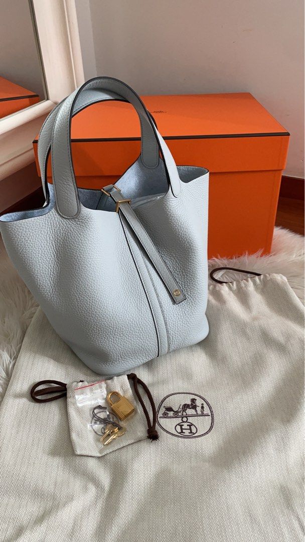Hermes Picotin 22 Deep Blue Clemence, Luxury, Bags & Wallets on Carousell
