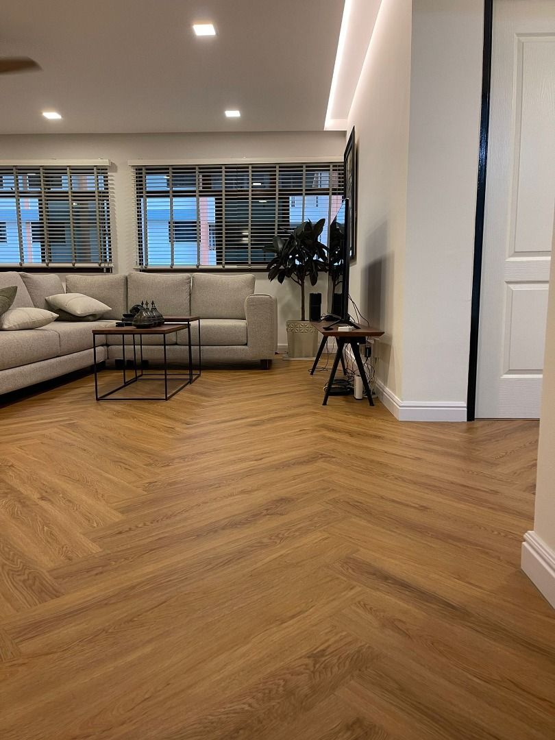 Herringbone Vinyl Flooring, Home Services, Renovations, Flooring, Vinyl
