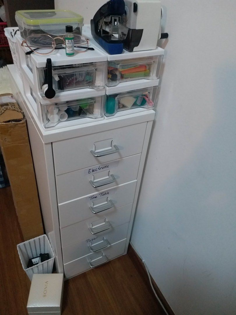 Ikea Helmer drawer unit (white), Furniture & Home Living, Furniture