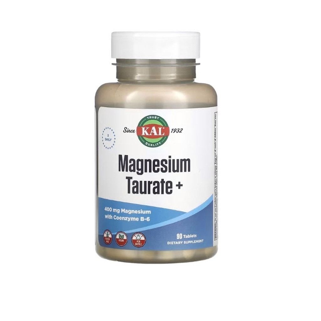 KAL, Magnesium Taurate +, 200 mg, 90 Tablets, Health & Nutrition ...