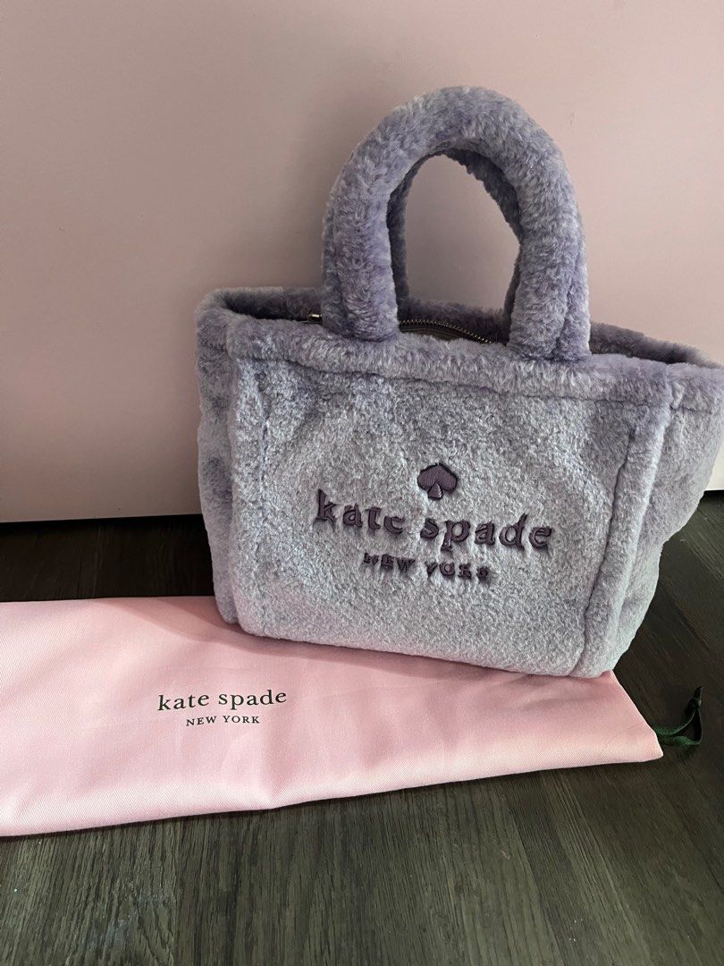Kate Spade Fur Tote in Lilac, Luxury, Bags & Wallets on Carousell