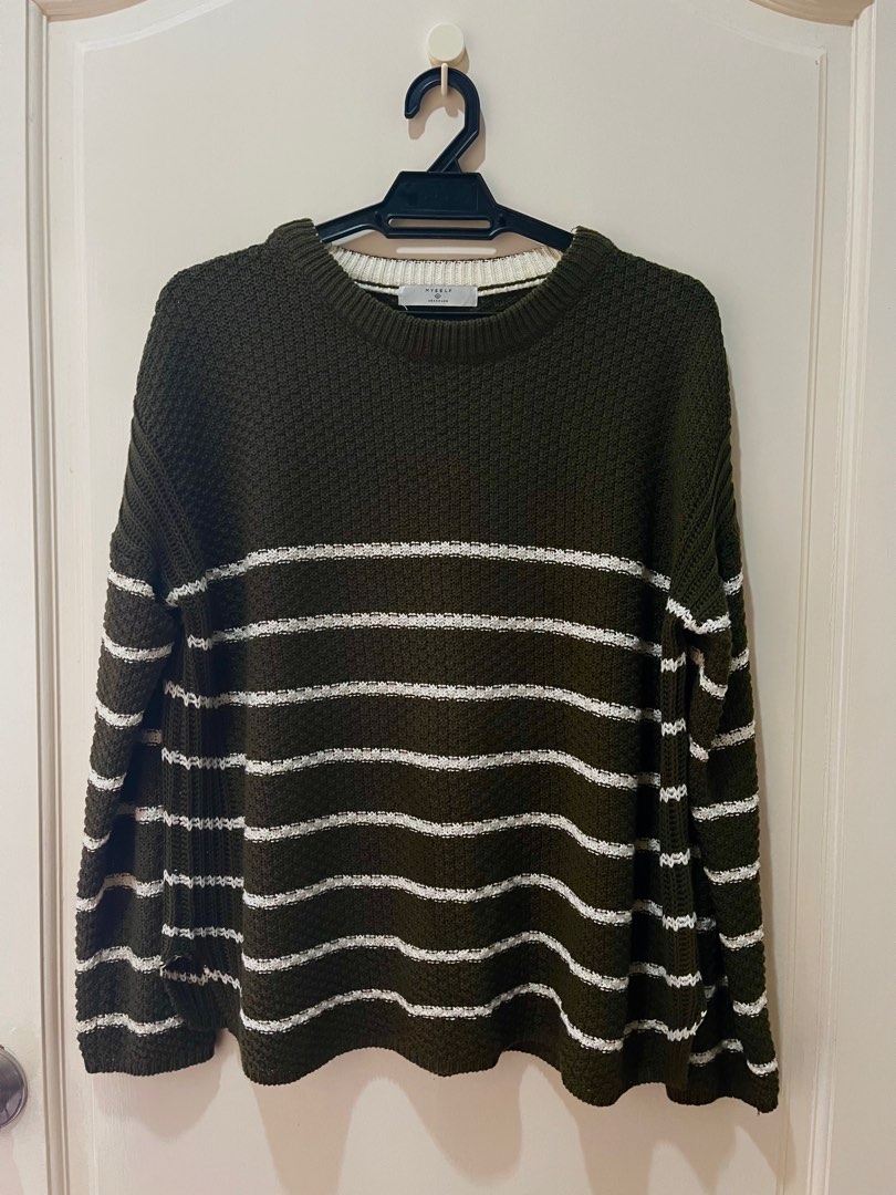 Knitwear Stripe, Women's Fashion, Tops, Longsleeves on Carousell