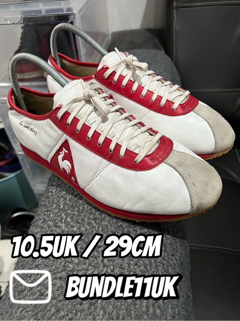 Le Coq Sportif Vintage White Red Leather Sneakers 10.5UK Men s