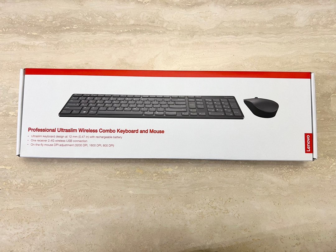 Lenovo Professional Ultraslim Wireless Combo Keyboard and Mouse US
