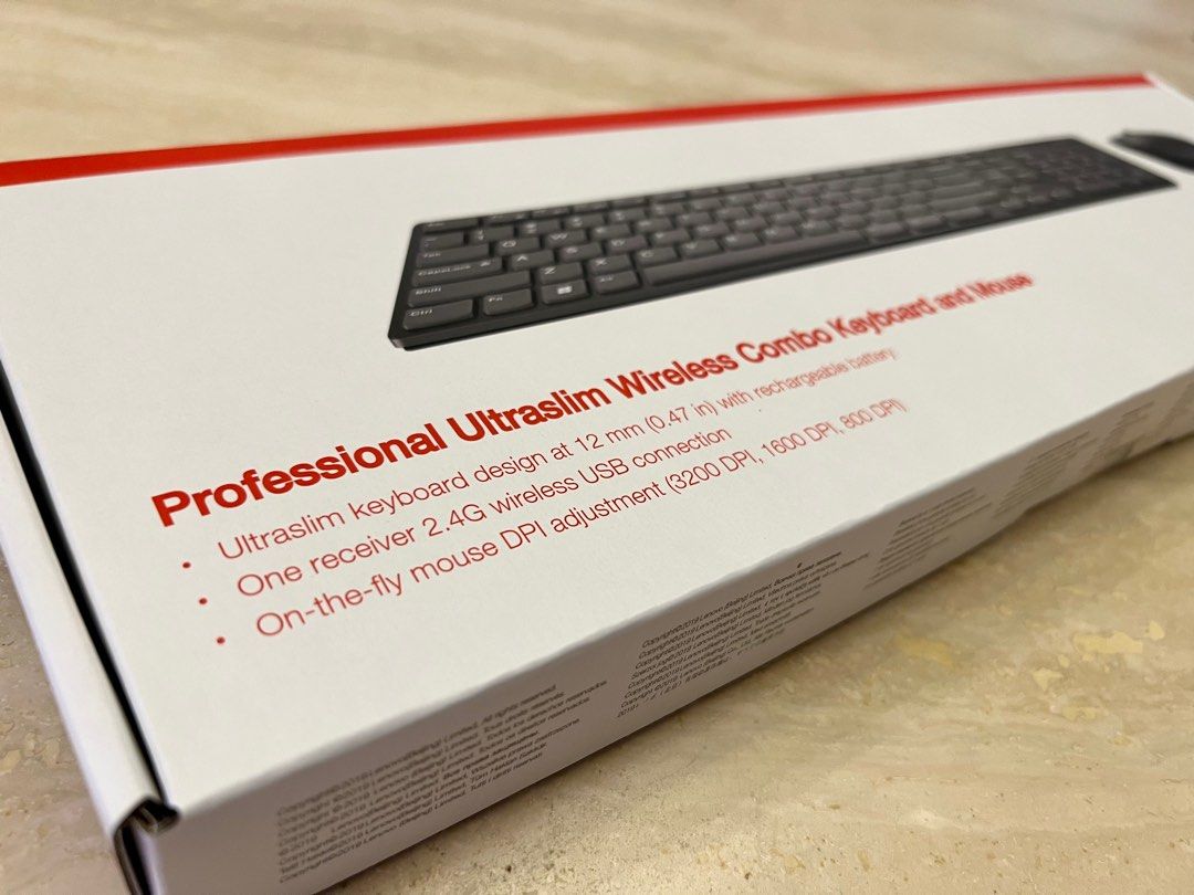 Lenovo Professional Ultraslim Wireless Combo Keyboard and Mouse US