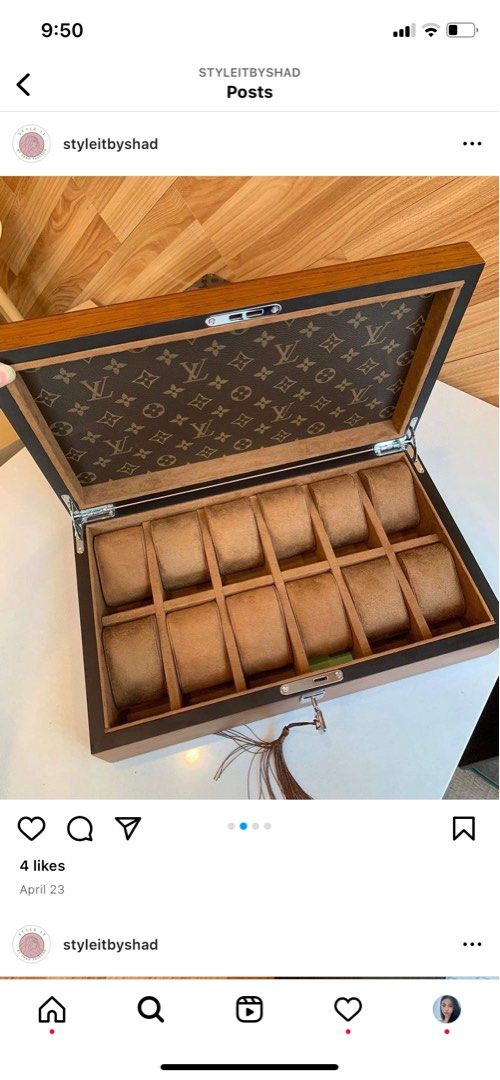 Louis Vuitton 6 slot watchbox (Category: Luxury Bags & Wallets) located in Manila. Submitted by chicandbaddie (Listing ID 1201840941, Image 2). Description: dm pls.