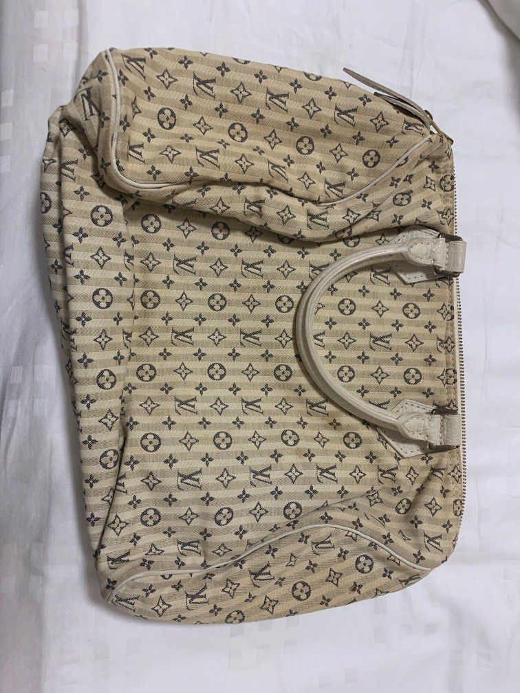 Louis Vuitton Louis Vuitton Speedy 30 White Dune Mini Lin Monogram