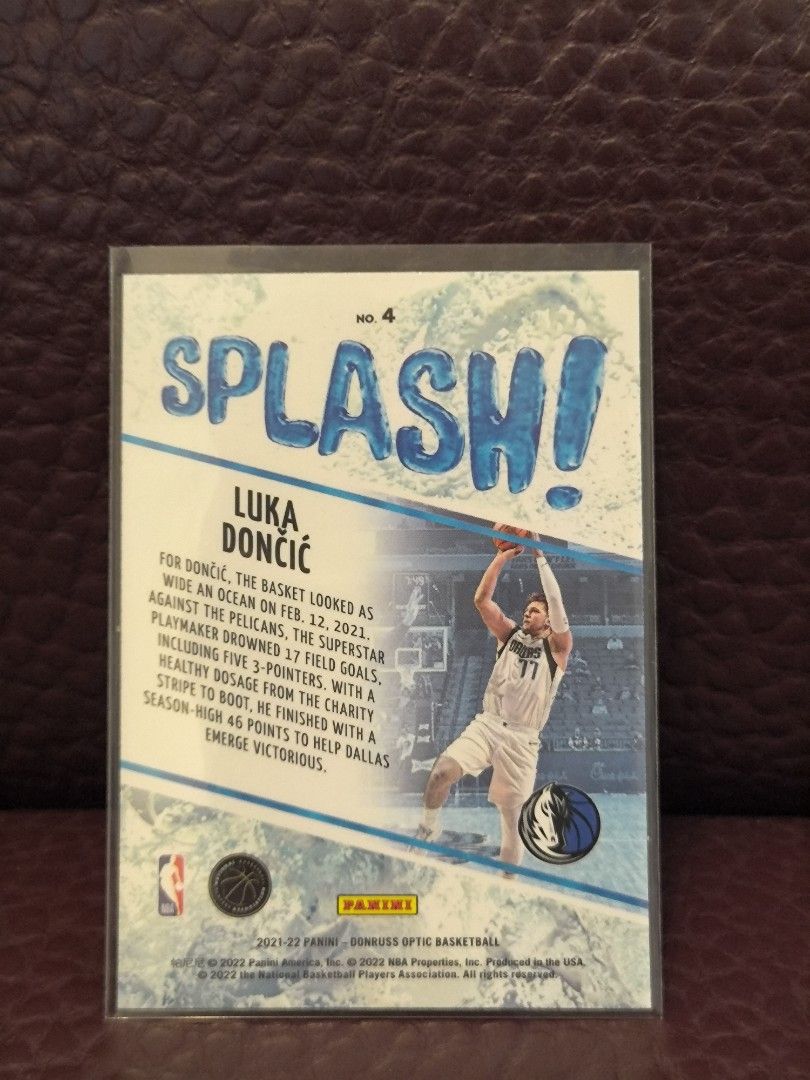 Luka Doncic 2021 Optic Splash NBA card, 興趣及遊戲, 收藏品及紀念品, 明星周邊 Carousell