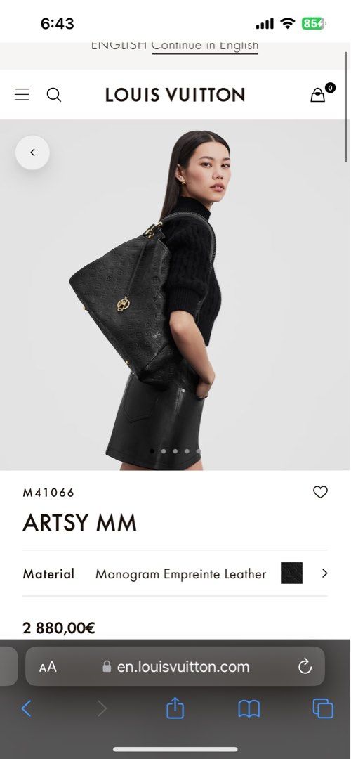 Louis Vuitton Monogram Canvas Artsy MM Bag Handbag Article:M41066 Made in  France