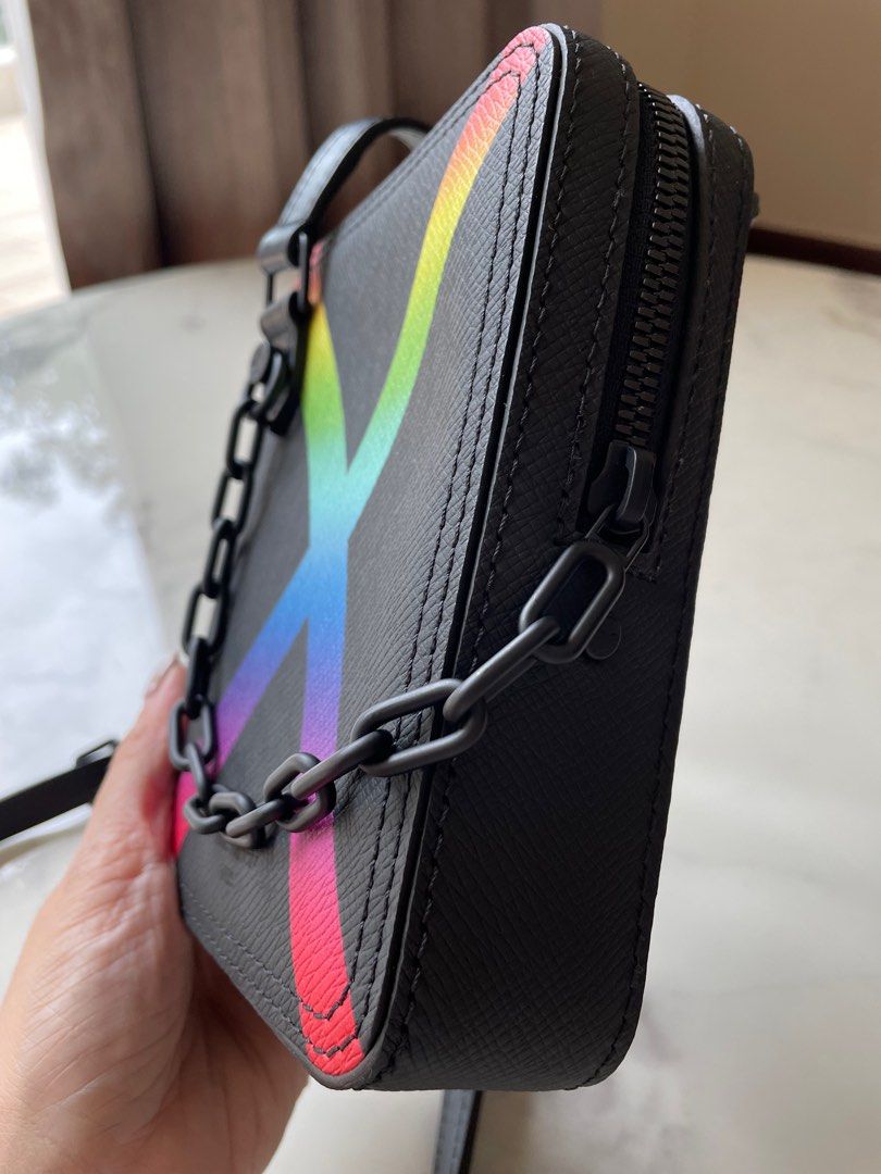 Louis Vuitton Virgil Abloh Rainbow x and Black Taiga Danube PM Black Hardware, 2019, Handbag