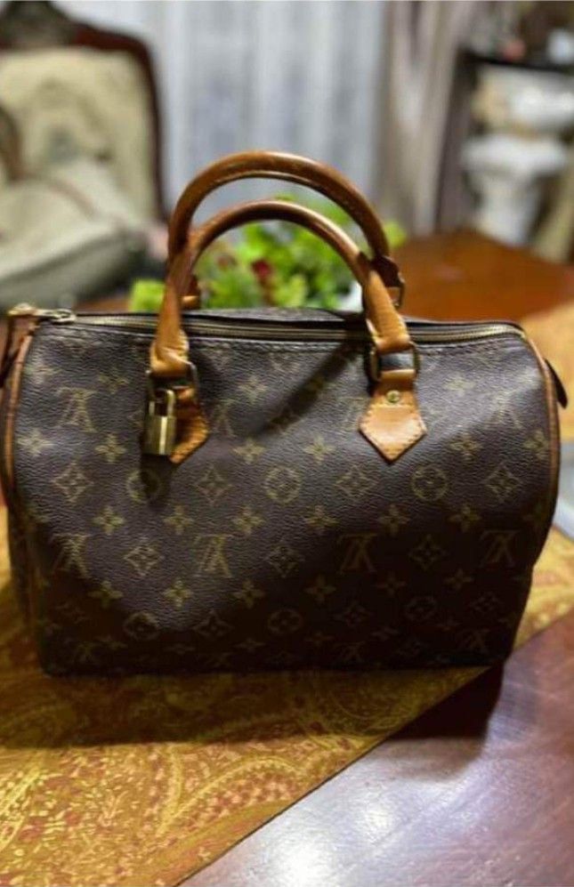 Louis Vuitton Speedy 25 Bandouliere Azur Handbag DU0153