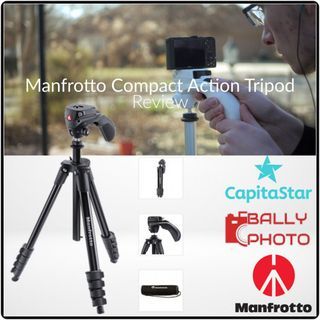 Manfrotto Compact Action Aluminium Tripod with Hybrid Head forEntry-Level  DSLRs, Mirrorless up to 1.5kg Black