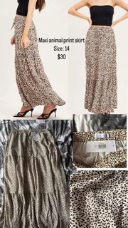 Maxi animal print skirt