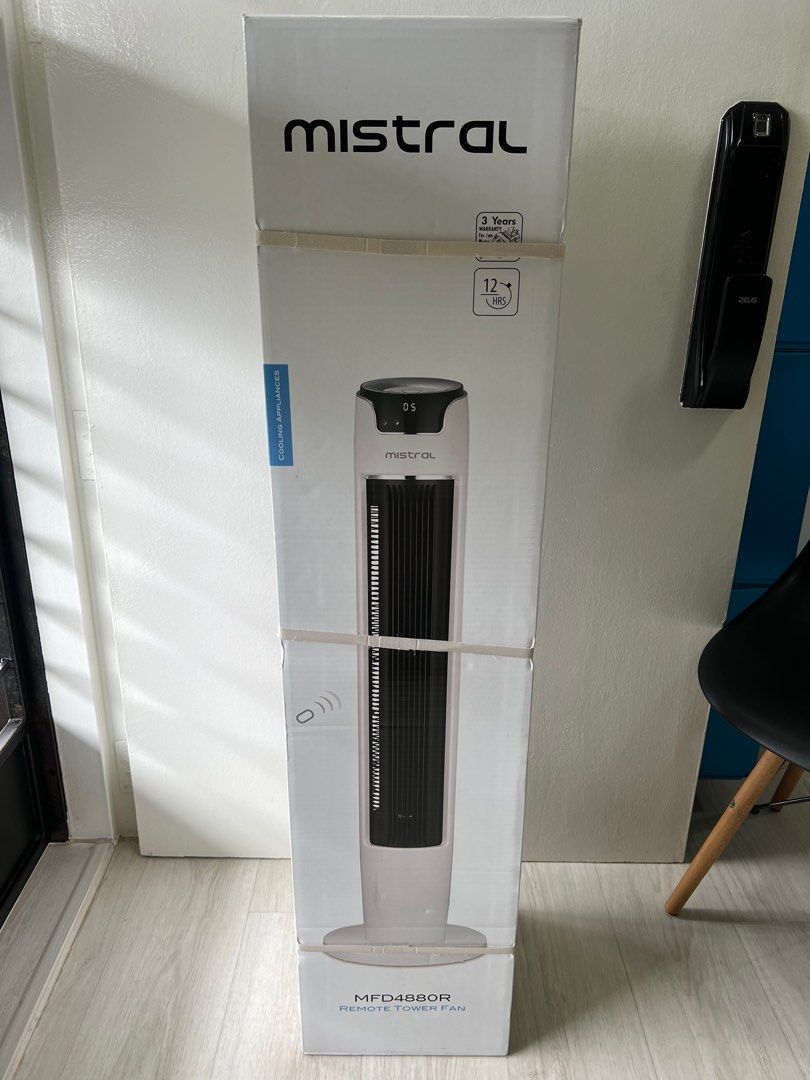 Mistral Tower Fan with remote (brand new), Furniture & Home Living