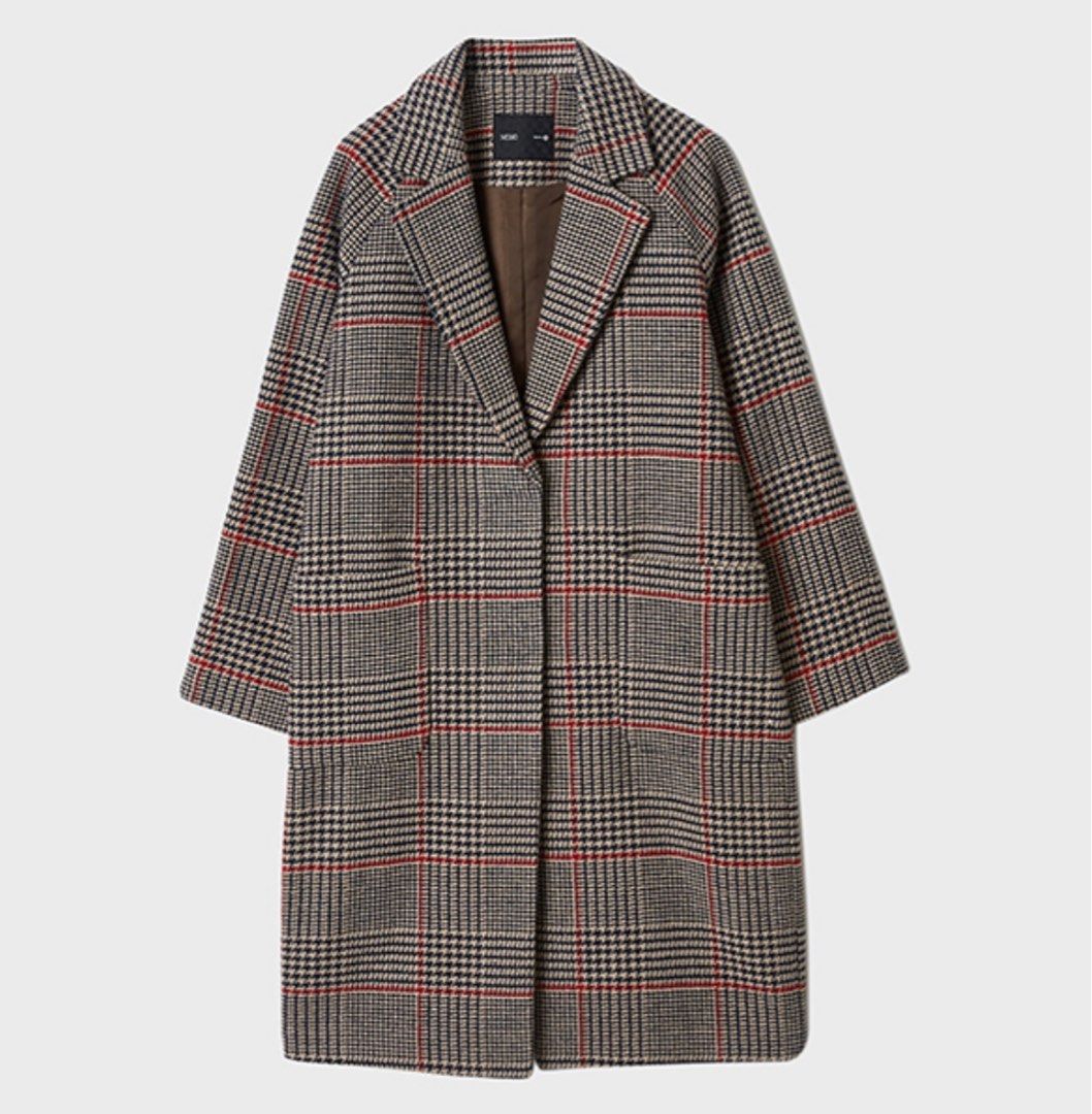 Mixxo Checked Vintage Style Brown Winter Coat Women s Fashion Coats Jackets and Outerwear on Carousell
