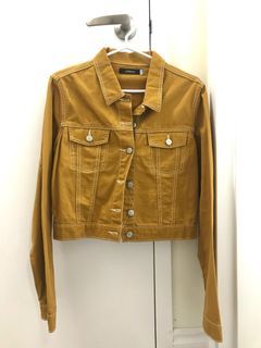 Mustard cropped jean jacket