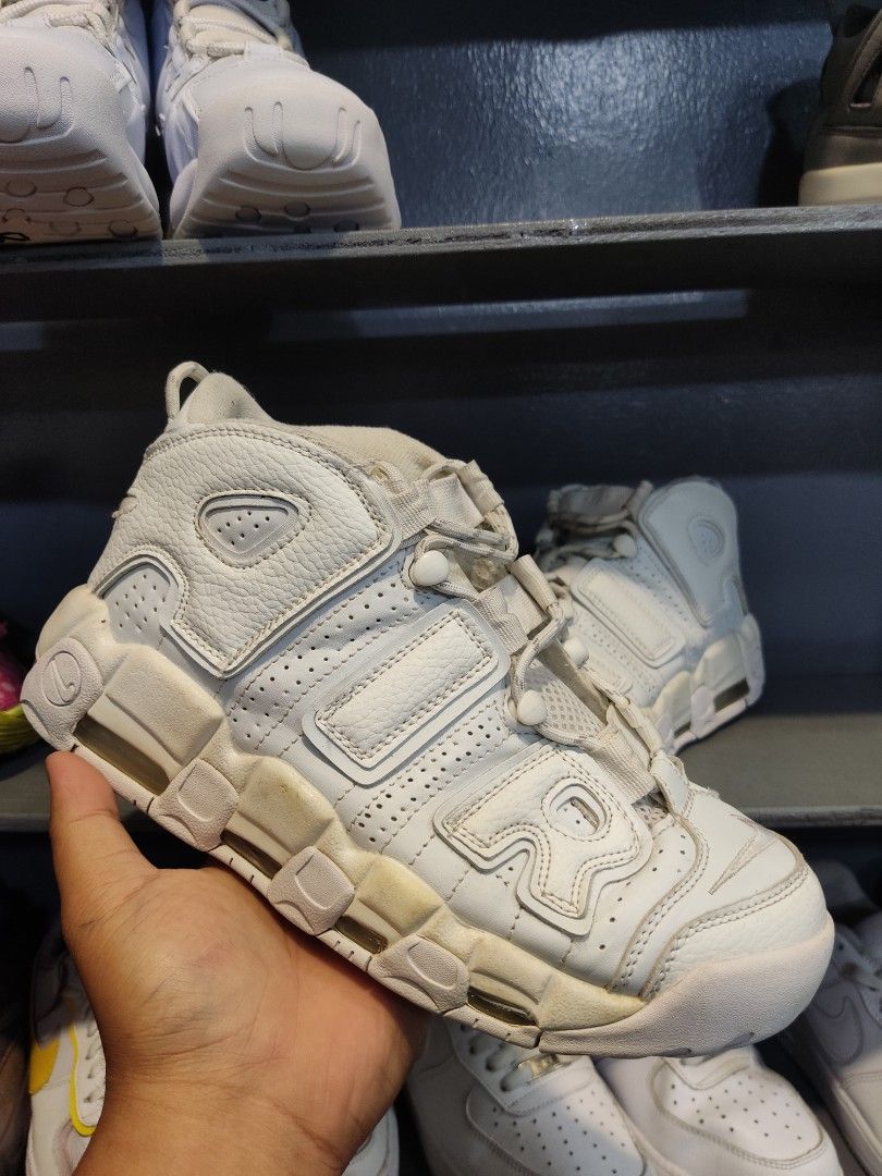 Air max uptempo triple white sales