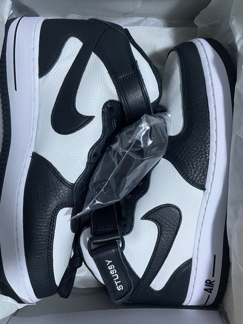 Nike x Stussy Air Force 1 Mid Black and Light Bone Men s