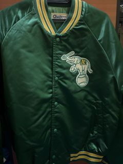 Oakland Athletics Jacket Vintage A's Elephant Logo Chalk Line, XXL