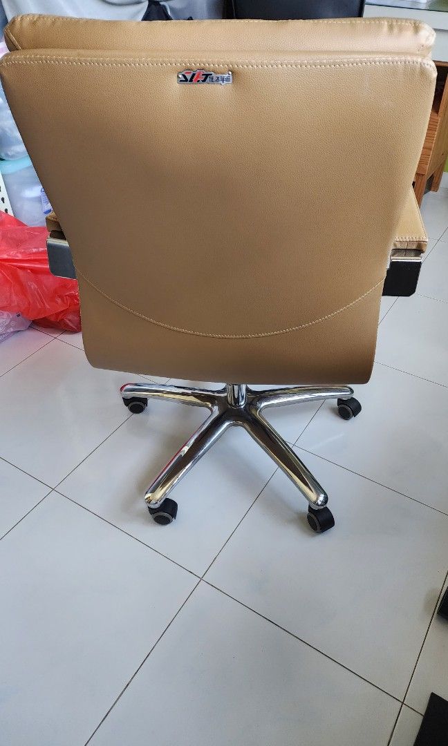 Office chair PVC leather, Furniture & Home Living, Furniture, Chairs on