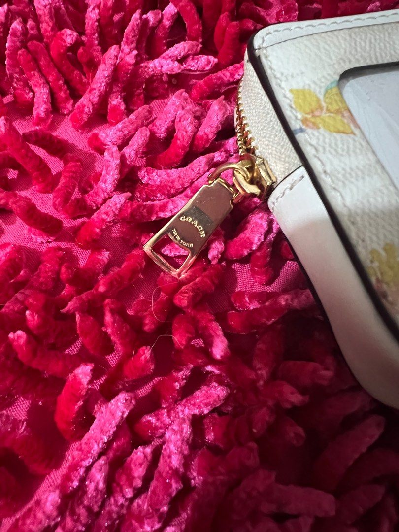 Original Coach Zip Card Case In Signature Canvas With Mystical Floral