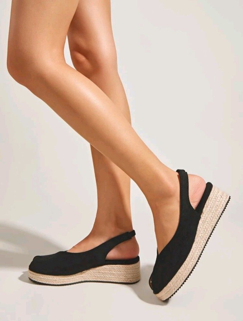 Peep Toe Wedge Slingback Shoe