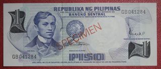 Philippines 1 Peso Specimen (C00035)