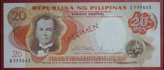 Philippines 20 Peso Specimen (C00035)