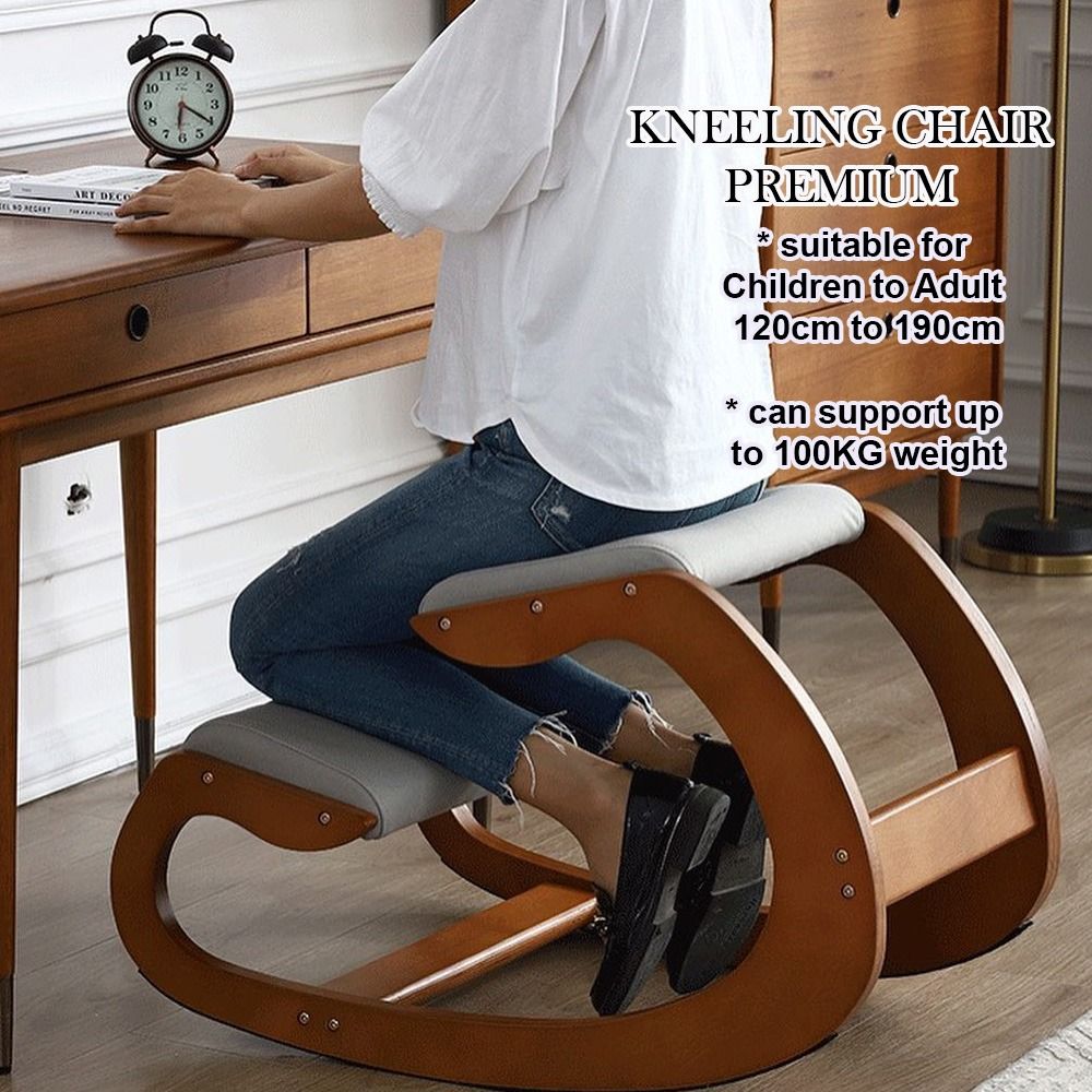 Posture Correcting Kneeling Chair Solid Wood Study Chair for Children