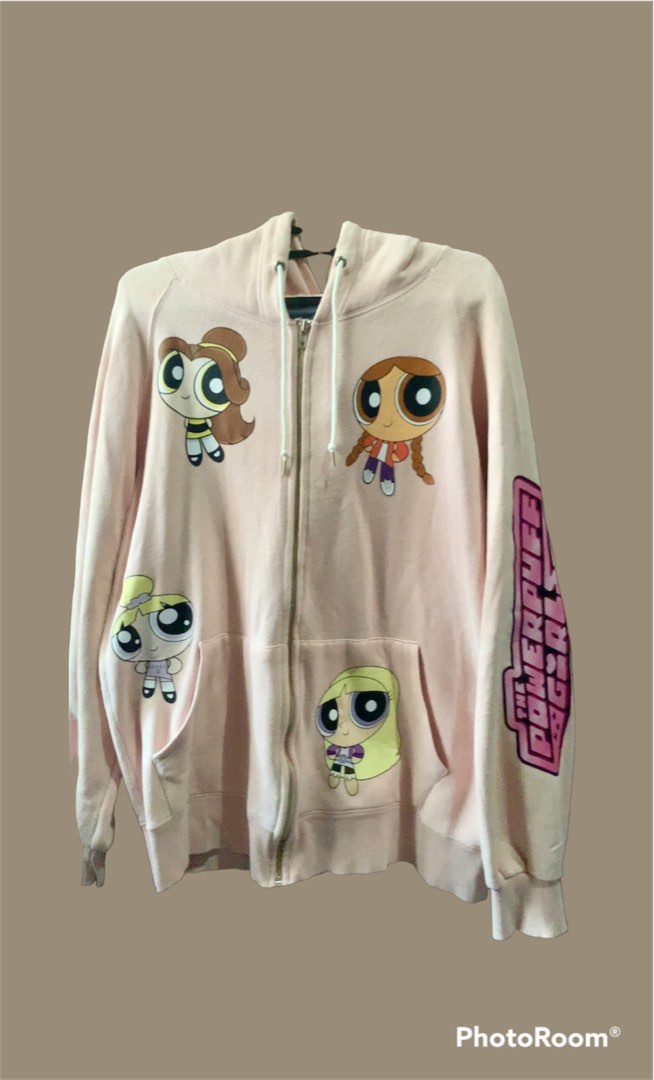 Powerpuff Zipper Jacket, Fesyen Wanita, Pakaian Wanita, Atasan di Carousell