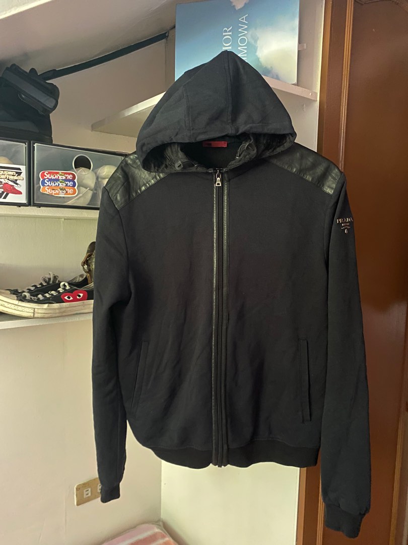 Prada zip hoodie Men s Fashion Coats Jackets and Outerwear on