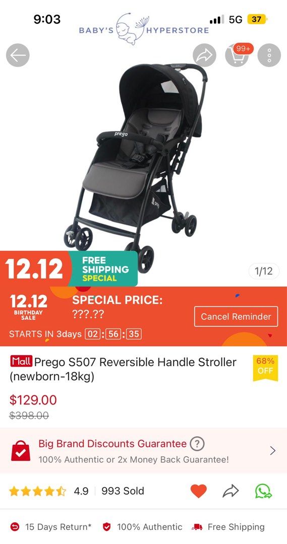 Prego stroller s507 hotsell
