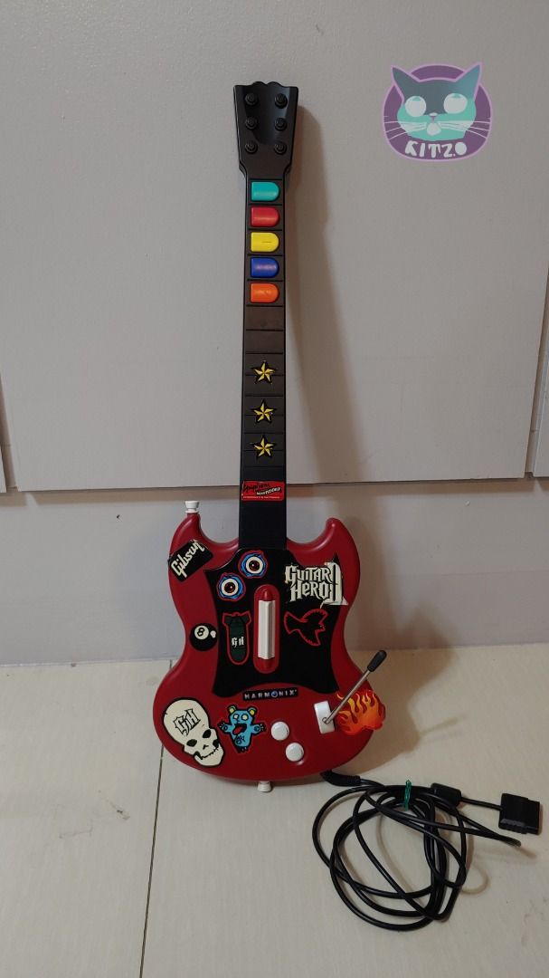 PS2 Guitar Hero II Original+Guitar Bundle, Video Gaming, Video Games ...