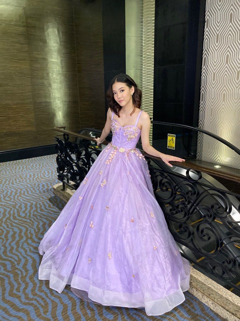 Purple Corset Tulle Ball Gown FOR SALE, Women's Fashion, Dresses & Sets,  Evening dresses & gowns on Carousell