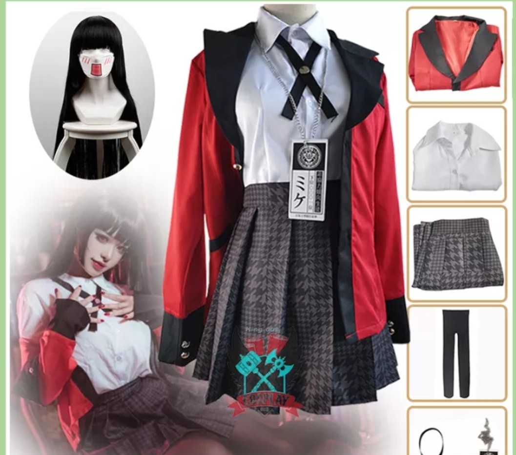 Anime Kakegurui Yumeko Jabami Costumes 6pcs/set 