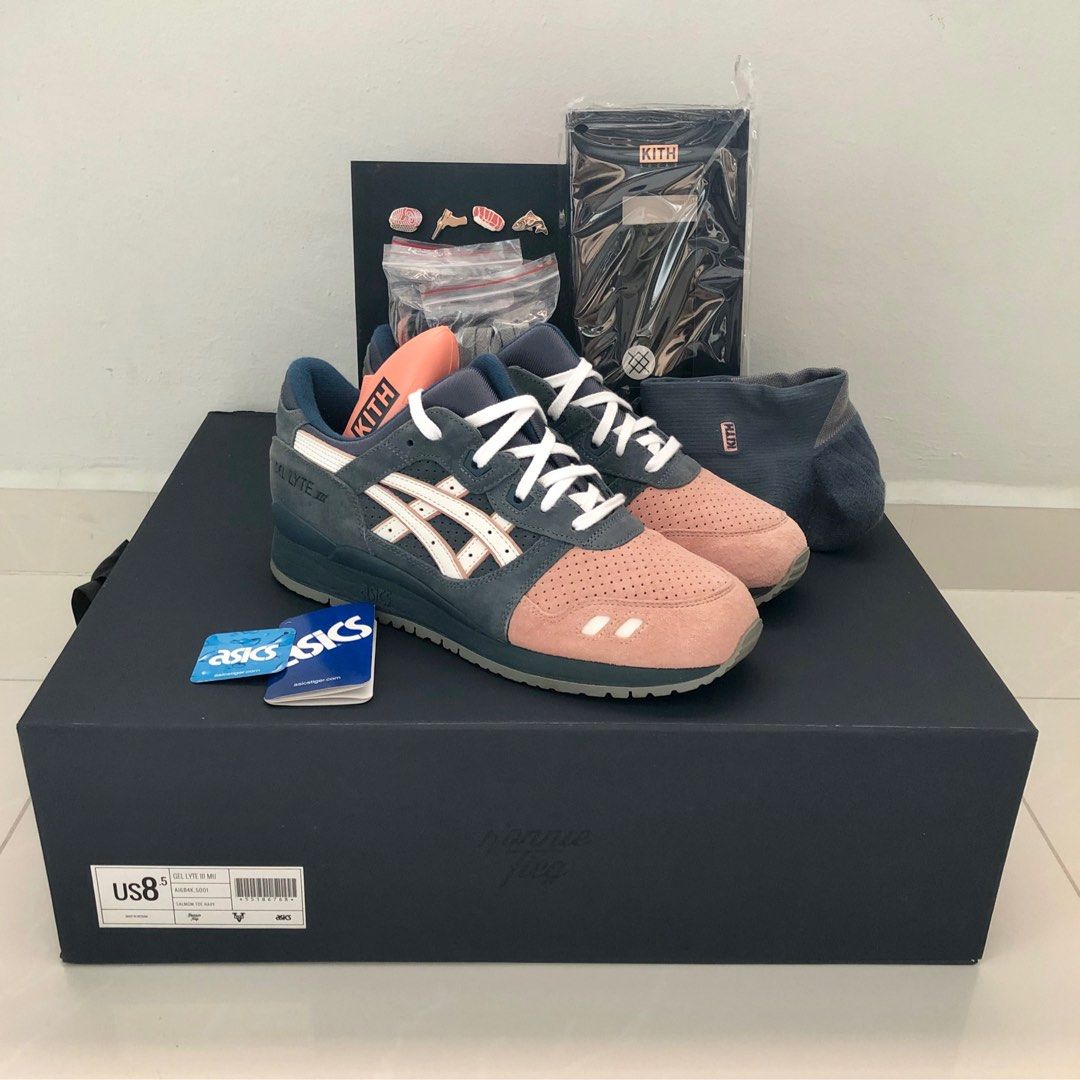 Ronnie Fieg x Kith for Asics Gel Lyte III 'Salmon Toe ' (Special Box),  Luxury, Sneakers & Footwear on Carousell