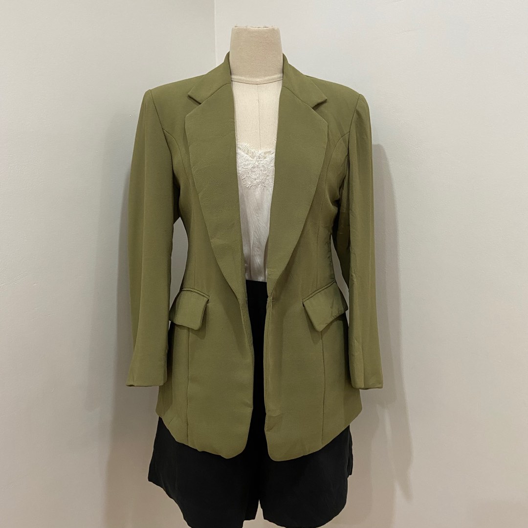 Sage Green Blazer, Women's Fashion, Coats, Jackets and Outerwear on ...