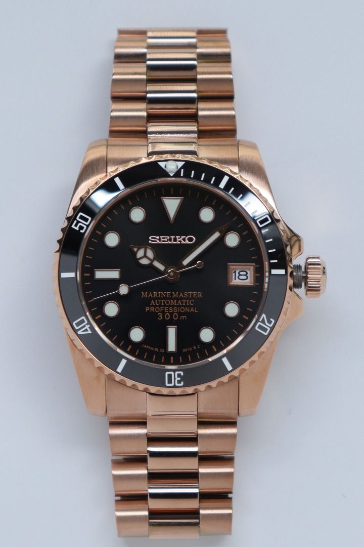 Seiko Mod Ladies Rose Gold-Black Watch: 36mm Mini Submariner GMT Yacht  Master- Fits Small Wrists- Women's Dive Watch, Women's Fashion, Watches &  Accessories, Watches on Carousell