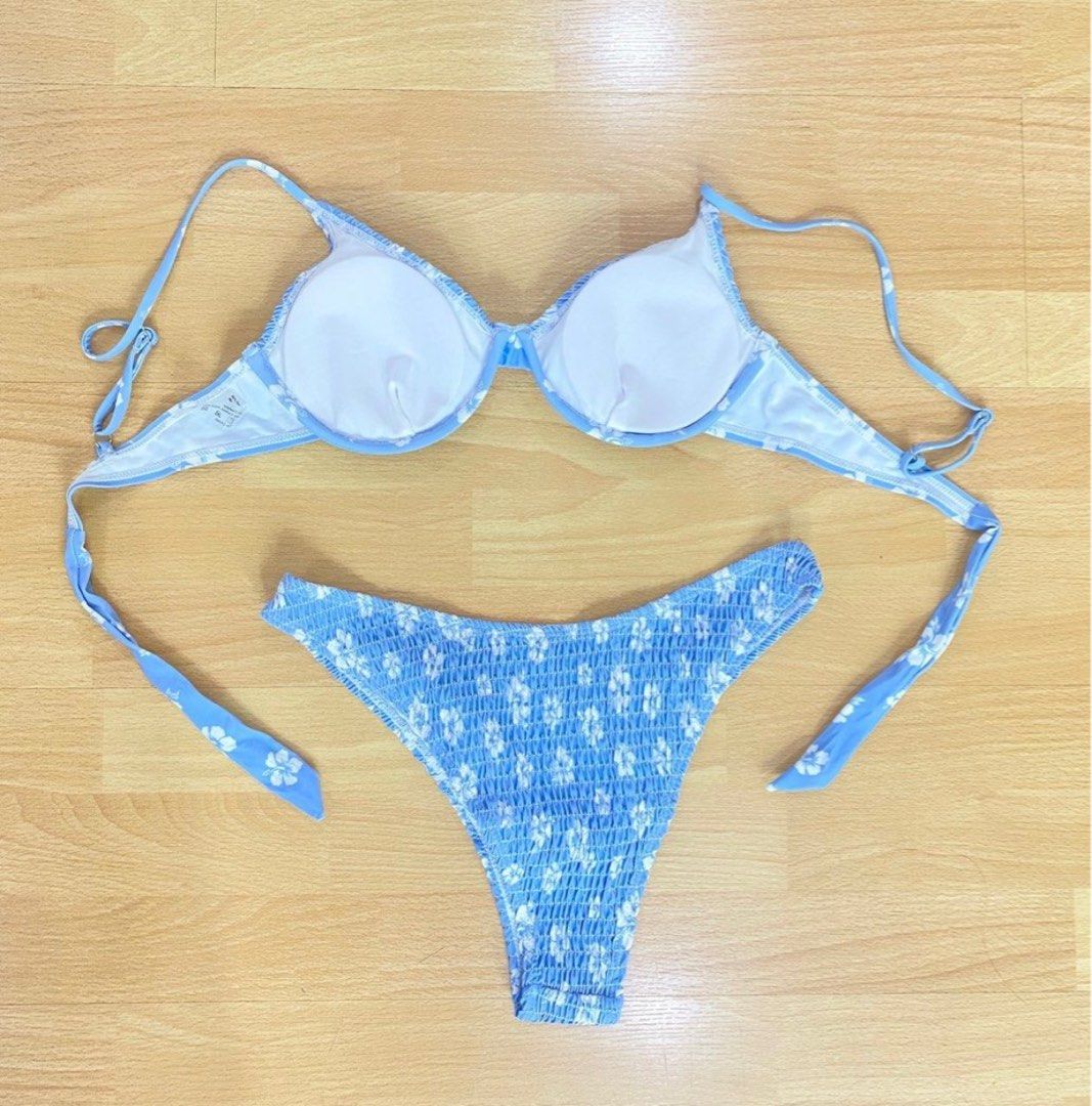 Shein Floral Two Piece Bikini Womens Fashion Swimwear Bikinis And Swimsuits On Carousell 