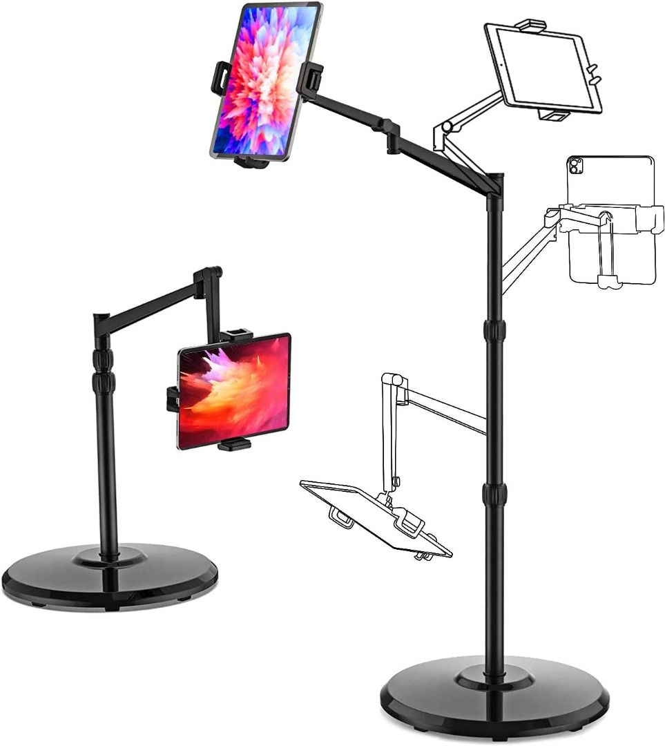 Smatree 4.7-12.9 iPad & Cell Phone Floor Stand, 10.2inch iPad Stand  Adjustable Height（15.7-55inch, Strong Stability, 360 Degree Rotating  Compatible with 8.3inch iPad Mini, Mobile Phones & Gadgets, Mobile & Gadget  Accessories, Mounts