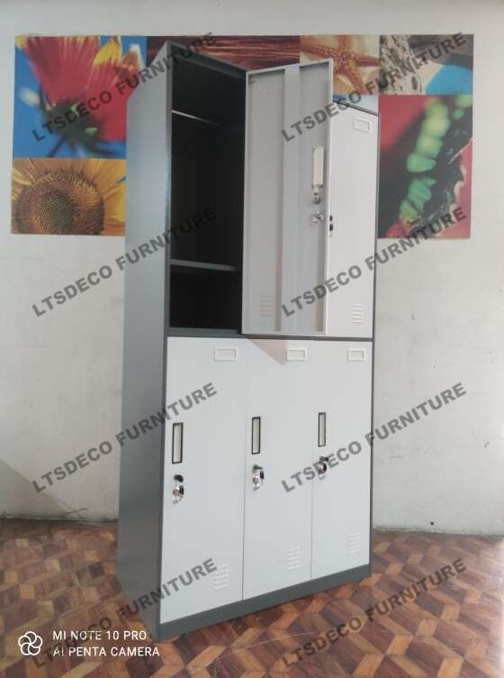 STEEL LOCKER 6 DOOR OFFICE PARTITION FURNITURE, Furniture & Home Living ...