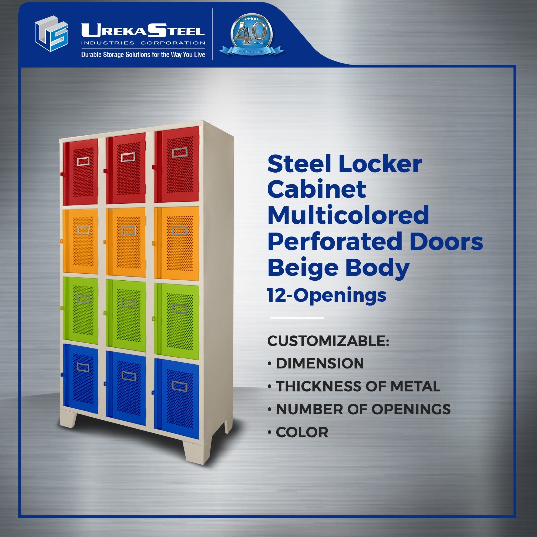 Steel Locker Cabinet Perforated Doors Perforated Doors Beige Body - 12 ...