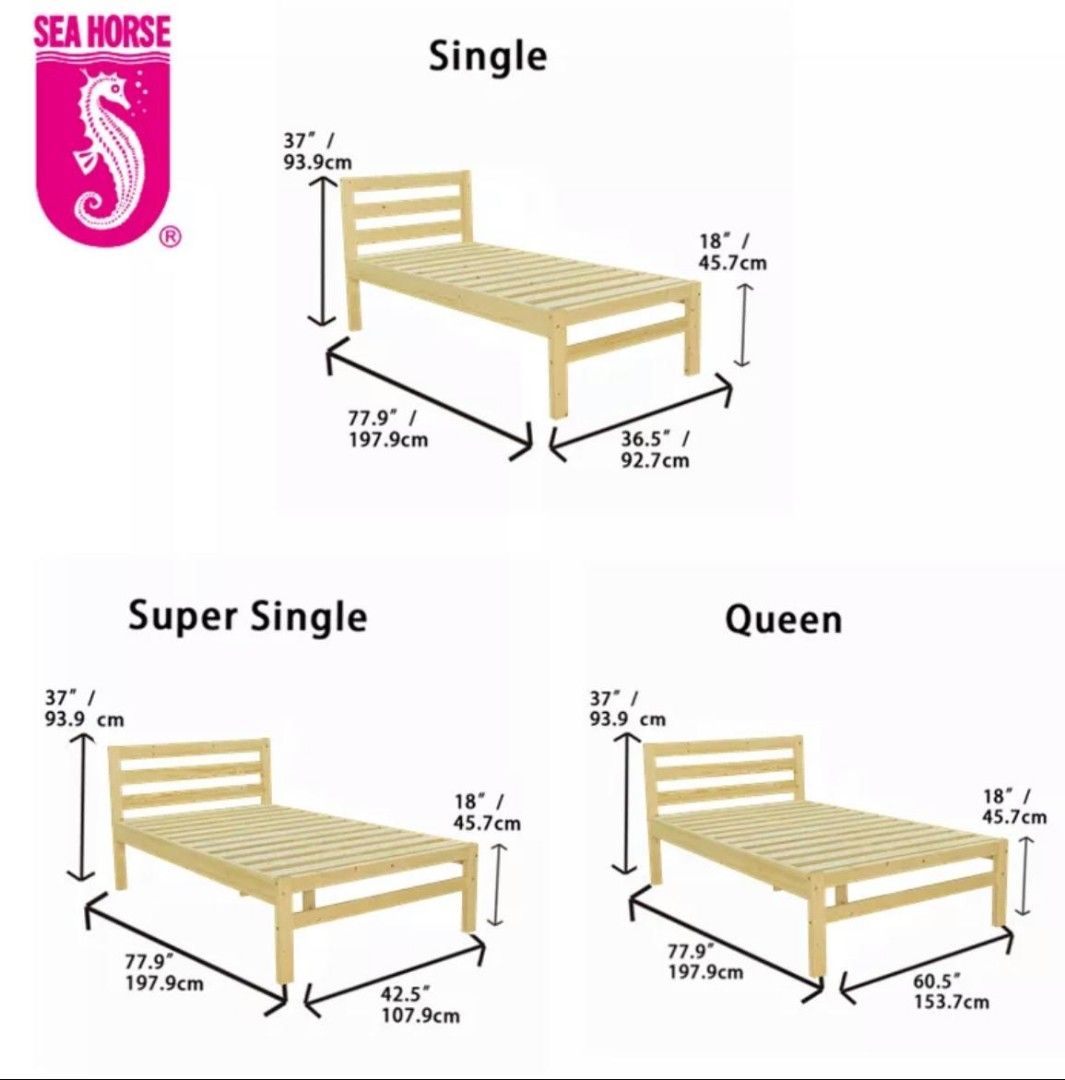 Super single bed frame, Furniture & Home Living, Furniture, Bed Frames