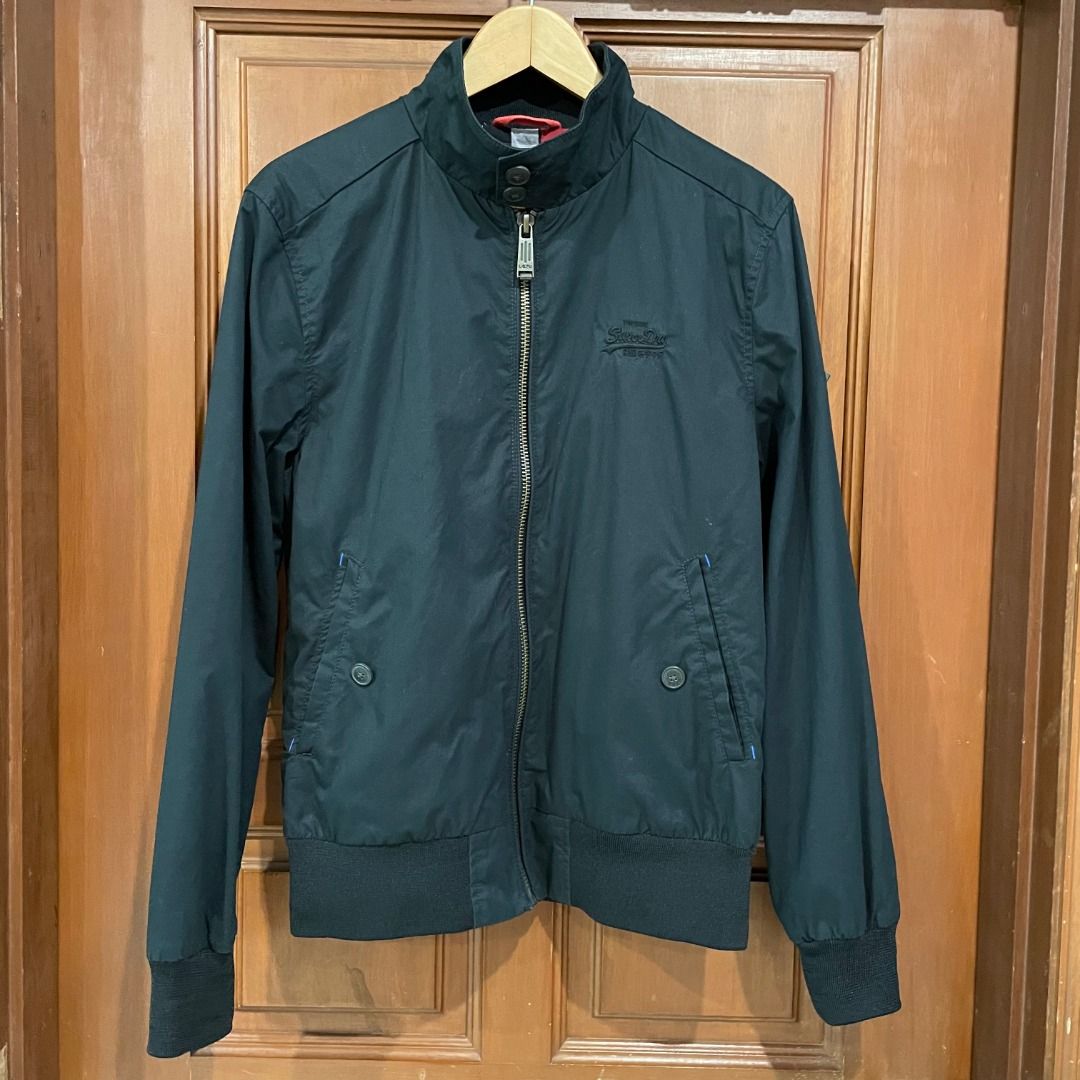 Superdry mens winter longhorn harrington jacket dark khaki clearance