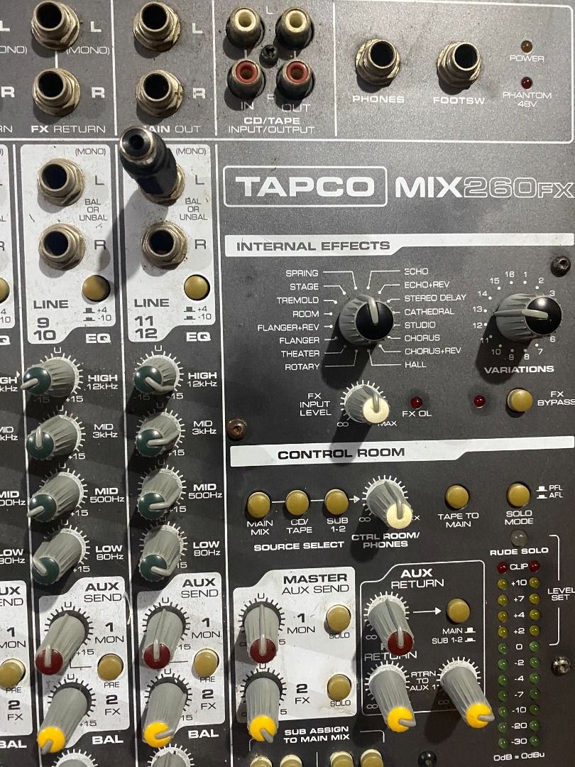 Tapco Mix.260FX Mixer-12 Channel With Effects (Ori Box included