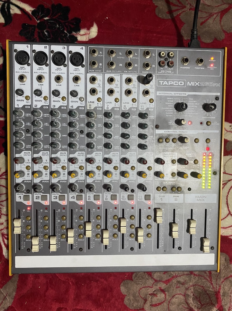 Tapco Mix.260FX Mixer-12 Channel With Effects (Ori Box included
