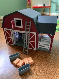 Terra by Battat – Wooden Animal Barn – Toy Barn Farm Toys Playset