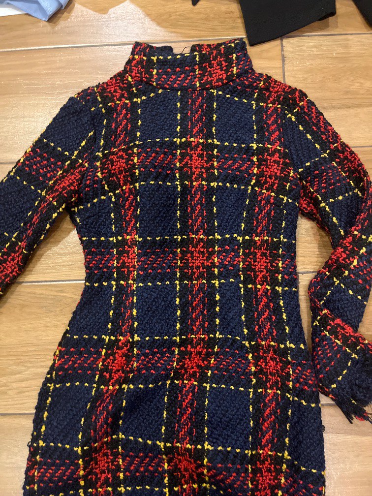 tweed dress with shirt