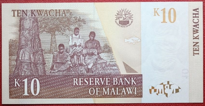 Malawi 10 Kwacha 2004 Paper Note UNC (C00034) (Category: Currency) located in Dumaguete. Submitted by MelodyValuables (Listing ID 1201668047, Image 2). Description: Malawi 10 Kwacha 2004 Paper Note UNC .